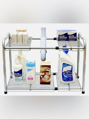 NIB Under Sink 2 Tier Expandable Organizer (opening for plumbing)